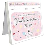 Postkartenkalender Glücklichsein 2026 by konfettiberlin: Wochenkalender mit 53 Postkarten zum Abreißen und Verschicken