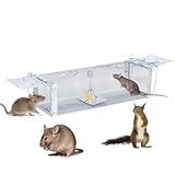 Rattenfalle Lebendfalle, Marderfalle Lebendfalle für effektive Nagetierbekämpfung, 41*14*11cm große Lebendfalle für Ratten und Marder, hochwertige galvanisierte Stahlkonstruktion mit doppeltem Türmech