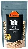 Ostmann Pfeffer weiß ganz 250 g, weiße ungemahlene Pfefferkörner, weißer Pfeffer ganz, für Pfefferstreuer & helle Speisen