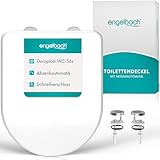 Engelbach® Toilettendeckel mit Absenkautomatik (Einfache Montage) Antibakteriell dank Urea-Duroplast | Quick-Release-Funktion | Toilettensitz, WC Brille, WC Sitz - D Form