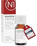 N1 Warzen Tinktur 2ml - Effektiver Warzenentferner [Medizinprodukt] - Einfach anzuwenden & schmerzfrei - Nur 1x pro Woche - Ideales Warzenmittel für Stiel-, Dornwarzen & Gewöhnliche Warzen