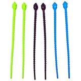 HAC24 6 Stück Silikonbänder Rouladenbinder Kabelbinder Silikon 17cm Wiederverwendbare Silikonbinder Beutelverschluss