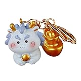 Toyvian Schlüsselanhänger mit Sternzeichen Drache Cartoon-Drachen-Schlüsselanhänger Schlüsselbund Geschenke Drachenschmuck Geldbeutel-Anhänger Modellieren Barren China Ornament Geldbörse