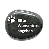 Andys Steinwelt Tiergrabstein personalisierbar ca. 7-8 cm mit Tierpfote für Haustiere, Hund, Katze, Gedenksteine für Tierfriedhof, Trauersteine, Andenken, Hundepfote, Katzenpfote, Grabsteine