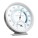 Yhenlovtt Thermometer und Hygrometer aus Edelstahl für Sauna, Küche, Schlafzimmer, Badezimmer mit Wandhalterung, 0-110°C Temperaturbereich, 0-100% Luftfeuchtigkeit