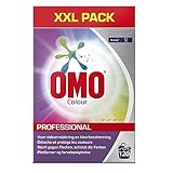 Omo Professional 100963000 Buntwaschmittel, Pulver für leuchtende Farben, kein Verbleichen, hohe Flecklösekraft, für 120 Wäschen