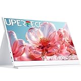 UPERFECT Portable Monitor 15.6' 1920×1080 FHD IPS Tragbarer Monitor Weiß mit Smart Cover & VESA | Ultradünn Minimalistisches Design & Effizientes Büro Zweitbildschirm für Laptop/PC/Spielkonsole