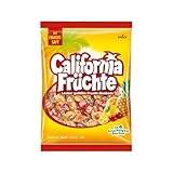 California Früchte – 1 x 1000g Vorratspackung – Gefüllte Bonbons mit Fruchtsaft – In vier verschiedenen Sorten