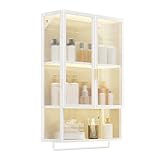 Medizinschrank zur Wandmontage mit Glastür, Handtuchstange und verstellbaren Ablagen für die Aufbewahrung im Badezimmer