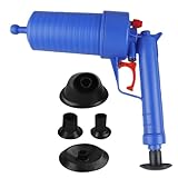 GBKDQQ Pressluft Rohrreiniger: Einsatzfähig Für WC, Dusche, Waschbecken, Küche, Mechanischer Druckluft Ohne Chemikalien, Umweltschonend Und Effizient, Handbetrieben Und Einfach Zu Bedienen (Blau)