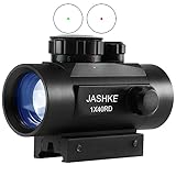 JASHKE Zielfernrohr 1X40 Red Dot Gewehrzielfernrohre Leuchtpunktvisier Rotpunktvisier für 11mm/20mm Schiene mit Montage und Schutzkappe