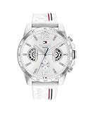 Tommy Hilfiger Multi Zifferblatt Quarz Uhr für Herren mit Weisses Silikonarmband - 1710676