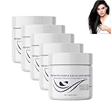 Keratin-Haarmaske & -Kur für trockenes, geschädigtes und chemisch behandeltes Haar, tiefenwirksame Pflegemaske für Haarwachstum, intensive Feuchtigkeitspflege, 100 g (5PCS)