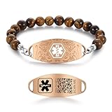 Theluckytag Verbessertes QR-Code-Armband für Damen, medizinisches Notfall-Armband, Sterlingsilber, 17,8 cm, kubanisches Kettenglied – mehr Platz sparen und ändern, medizinische Notfallinformationen,