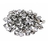 JIANGZHIB 210 Stück Quadratische Nieten Metall, Silber Nieten für Leder, Pyramide Spike Nieten, DIY Punk Ziernieten, 3 Größen von 70 Jede Nieten 8mm/9mm/10mm für Taschen, Lederband, Kleidung, Schuhe