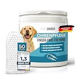 Bettersation Ohrreiniger Ohrpflege Fingerpads für Hunde & Katzen [50 Stück]- pflegt & schützt zuverlässig- Ear Wipes Ohrenreiniger Fingerlinge f. Ohrenentzündung Ohrenpflege Hygiene bei Hund Katze