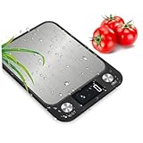SOIMISS 1Stück Küchenwaage Digitale Edelstahlwaage mit LCD Anzeige Tragbar und Batteriefrei Hochpräzise Lebensmittelwaage für Täglichen Gebrauch Schwarz