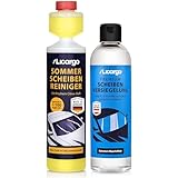 LICARGO® Auto Scheibenpflege Set – Scheibenreiniger Konzentrat 250ml (1:100, ergibt 25L) + Scheibenversiegelung 250ml – Wischwasser Sommer + Glasversiegelung mit Abperleffekt & Lotus-Effekt