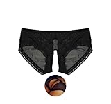Slip Ouvert für Frauen, Ouvert Reizwäsche, Sexy Unterwäsche Für Frau Erotisch, Reizwäsche Im Schritt Offen, Ouvert Dessous Frauen, Tanga String Damen Sexy Dessous Sexy String für Frauen(Schwarz-XL)