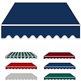 Ausziehbarer Terrassenmarkisen-Ersatzstoff, 3 x 2,5 m, 100 % wasserabweisend, 280 g Polyester, Sonnenschutz, Überdachung für Fenster, Tür, Markt und Deck (blau)