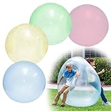 Landrain 4 Stück Aufblasbarer Reißfester Bubble Ball, Reissfester Bubble Ballon zum Befüllen, Wwasserball Groß Wiederverwendbarer