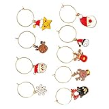 Generisch 9 Stück Teiliges Wein Ringe Charms Lustige Party Dekoration für Hochzeit Geburtstag und Feiern Einfache Identifikation von Trinkgläsern und Weingläsern Hochwertige Langlebige