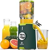 LINKChef Entsafter Slow Juicer, Entsafter Gemüse und Obst Testsieger mit 115 mm großem, Entsafter Kaltentsafter für ganze Früchte/Gemüse, Blitzreiniger, Einfacher Installation, BPA Frei, 200w Grün