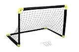 Dunlop Fußballtor - Fussballtor 90 x 59 x 61 cm - Faltbares fußball Tor - Fussballtore für Garten Kinder und Erwachsene - Fussball Trainingszubehör für Innen und Außen - Metall - Schwarz/Gelb