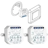 LoraTap 2er Pack WiFi Relais Schalter, Kompatibel mit Alexa & Google Assistant, 2300W 10A, Beibehaltung des vorhandenen Schalters, Aufputz/Unterputz, Smart Home Fernsteuerung