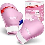 ICEHOF Kühlhandschuhe [2x] Sanfter Stoff - Kühlende Handschuhe für Hände/Finger - Gel-Handschuhe Kältehandschuhe (rosa)