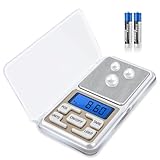 VFANDV Küchenwaage Digitale Professionelle, 0.01 g/500 g Küchenwaage Mini Digitalwaage 5 Einheit Taschenwaage Klein mit LCD Display Mini Digitalwaage Multifunktions Tara Funktion für Medizin Schmuck