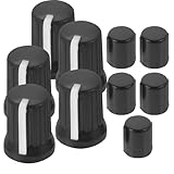 VANZACK 5 Stück Potentiometer Drehknopf Lautstärkeregler Knöpfe aus Robustem Material Schwarz Ersatz für Gitarren Klangregler