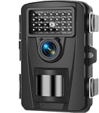 abask Wildkamera mit Bewegungsmelder Nachtsicht, Wildkamera, 940nm No Glow LEDs Infrarot Nachtsichtkamera Outdoor Wildtierkamera IP66 Wasserdicht