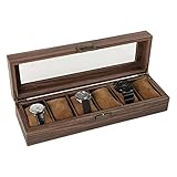 CLCulture Aufbewahrungsbox Uhrenbox 6 Grid Luxusuhr Aufbewahrungsbox für Erwachsene Männer Frauen Schmuck Ringe Organizer Halter Uhrengehäuse für Männer