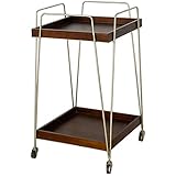 Servicewagen, rustikaler mobiler Barwagen, Servierwagen, Küche auf Rädern, moderner klassischer Flaschenhalter mit Rädern, Wagen mit Holzplatte, Inselwagen, Aufbewah