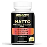 NattoActive - Vitamin K2 MK7 + Monakoline K, 60 enterische Kapseln, Unterstützt die Funktion des Skelettsystems und des Herzens, Unterstützt die Durchblutung