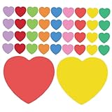 JOINPAYA 108 Bunte Herzförmige Papierausschnitte 82 X 88cm Beschreibbare Selbstgemacht Bastelherzen für Klassenzimmerdekoration Valentinstag Party