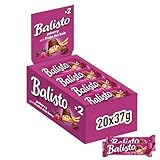 Balisto Yoberry, Schokoriegel, Vollmilchschokolade & hochwertiges Getreide, Leckerer Müsliriegel mit Joghurt-Beeren Geschmack für unterwegs, Großpackung Schokolade, Weihnachtsschokolade, 20x37g