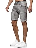 Indicode Herren Fife Jeans Shorts mit 5 Taschen | Herrenshorts Used Look für Männer Lt Grey M