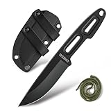 Omesio Gürtelmesser klein mit Sheath Lanyard – 5Cr13MoV Steel Klinge 8cm Messer Outdoor klein Horizontal getragenes – Ideal leichtes EDC Messer für die Erkundung, Full Tang für Camping & Wandern