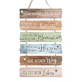 Chstarina 6 Stück Holzschilder mit Sprüchen, Motivationsschild Holz, Lebenseinstellung Schild, Holzschild Deko, Jugendweihe Deko Schild, Schild Holz Schulkind, Geschenke für Freunde und Liebste