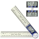 Winkelmesser, Preciva Digitaler-Winkelmesser mit Bildschirm HOLD - und 180° drehbar Funktion, 400mm Winkellehre Winkelschmiege Lineal aus Kunststoff für Holzarbeiten, Heimarbeit