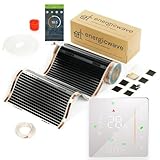 Elektrische Fußbodenheizung 110W/m² – Infrarot Heizfolie 0,5 m² mit WLAN Thermostat in Weiß, 230V Heizsystem unter Laminat, Wand, Decke, Spiegel – Smart Home kompatibel