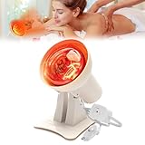 GOEDCH Infrarotlampe Wärmelampe 150 Watt: Temperatur Einstellbar, Timer & Einstellbarer Winkel Rotlichtlampe Infrarot Wärmelampe für Entspannende Wärme, Muskelentspannung und Hautpflege (Weiß)