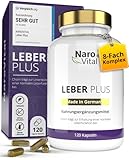 Leber Kur Mariendistel Kapseln hochdosiert - 80% Silymarin, Artischocken, Löwenzahn, Curcuma, Desmodium und Cholin für die Leber Testsieger - 8-Fach Komplex