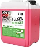 Felgenreiniger zur Felgenpflege | Professioneller Felgenreiniger für Leichtmetall & Stahlfelgen sowie Radkappen | pH-neutral und säurefrei | mit Wirkindikator (5 Liter)