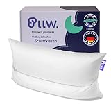 PLLW. Orthopädisches Nackenkissen 40x60 I Kopfkissen Nackenschmerzen mit beweglicher Nackenrolle I Ergonomisches Seitenschläferkissen mit Bezug I Individuell füllbares Nackenstützkissen I Öko Tex 100