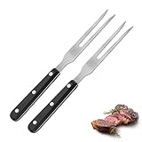 2 Stück Fleischgabel - Fleischgabel Edelstahl mit Holzgriff, Grillgabel für Küche, Grillen, Truthahn, Braten (26.5cm)
