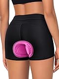 BERGRISAR Fahrradunterhose Radunterhose für Damen Gepolstert Fahrradhose Radlerhose mit 4D Sitzpolster Atmungsaktive Stoßfeste Schwarz L