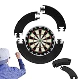 EVDZNA Dart Catchring Surround, Surround Auffangring Dart Backboard, 4 Teiliger Dartscheiben Einfassung, für die Wandschutz Backboard Protection, Einfach EIN zu packen und mit zu nehmen(Schwarz)